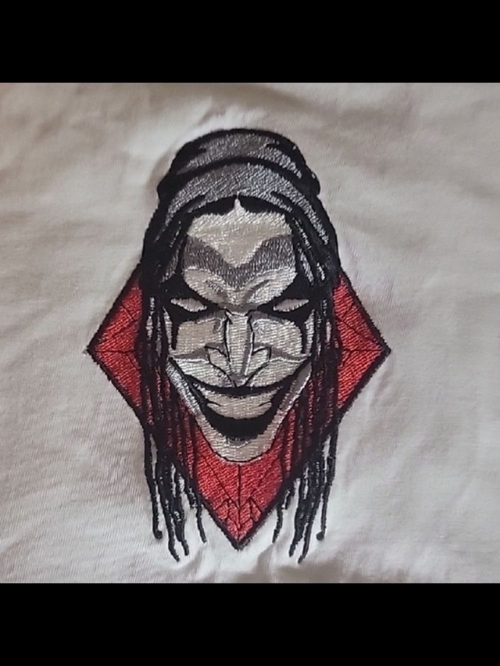 White Embroidered Graphic Tee Big Ryat Design Men's L - Picture 3 of 9